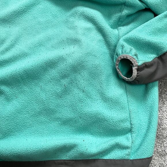 The North Face Denali Jacket Womens Medium Green Gray Full Zip Fleece Hiking - Picture 12 of 13